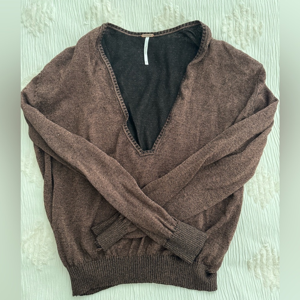 Free People Plunge V-Neck Longsleeve